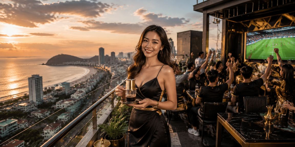 Người dân Vũng Tàu cầm vé xổ số bên tách cà phê sáng, kết hợp trải nghiệm giải trí truyền thống và hiện đại